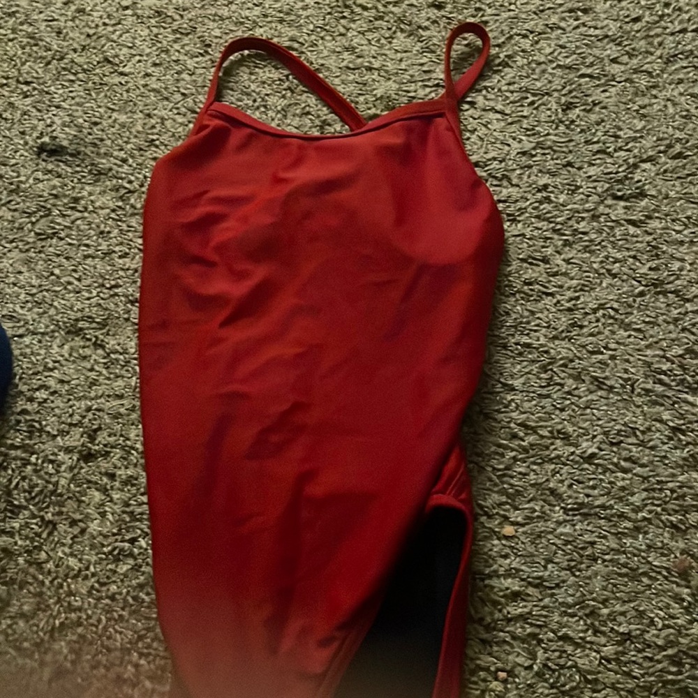Red baithing suit
